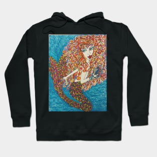 mermaid red Hoodie